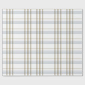 クラシックなベージュとブルーのチェック柄 ラッピングペーパー (フラット)