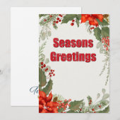 クラシックなホリデーカード 季節のグリーティング シーズンカード (正面/裏面)