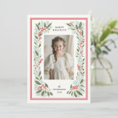 クラシックなホリデーシーズンの定番、ボーダーとバーリー | グリーティングカード シーズンカード (スタンド正面)