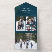 クラシックなホリデープレイドのクリスマス6枚の写真の三つ折りカード オールインワン招待状 (内側)