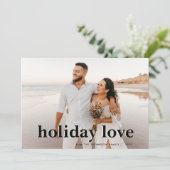 クラシックなホリデーラブ 新婚夫婦の写真 ホリデーカード (スタンド正面)