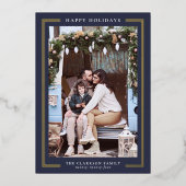 クラシックなホリデー写真カード 箔シーズンカード (正面)