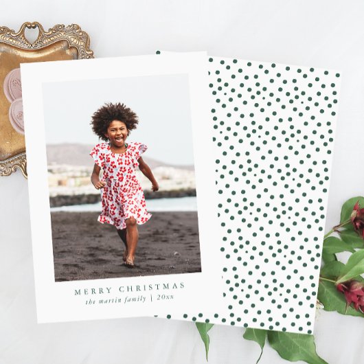 クラシックなホリデー ドット柄 クリスマス カード
