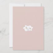 クラシックなホワイト オーキッド ウォーターカラー ピンク セーブ ザ デート 招待状 (裏面)