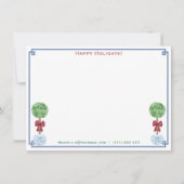 クラシックなボックスウッドのクリスマスカード あなたのデスクから ノートカード (正面)