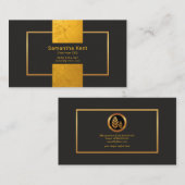 クラシックなボーダー金ゴールドのグリッターの優雅の創設者CEO 名刺 (正面/裏面)