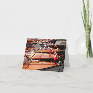 クラシックなボートの挨拶状 カード