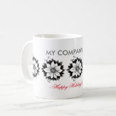 クラシックなポインセチアのオフィスのマグ コーヒーマグカップ (正面左)