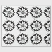 クラシックなポインセチアの包装紙 ラッピングペーパー (フラット)