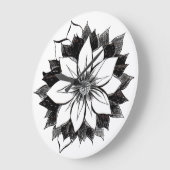 クラシックなポインセチアの柱時計 ラージ壁時計 (傾斜)