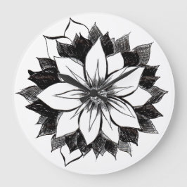 クラシックなポインセチアの柱時計 ラージ壁時計