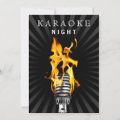 クラシックなマイク30歳の誕生日カラオケナイトパーティー 招待状 (正面)