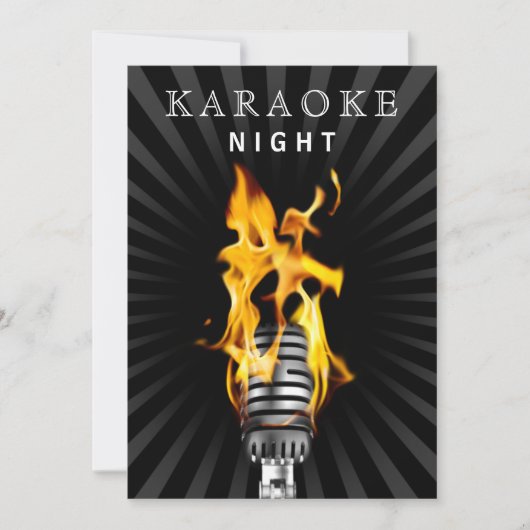 クラシックなマイク30歳の誕生日カラオケナイトパーティー 招待状 (正面)