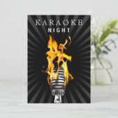 クラシックなマイク30歳の誕生日カラオケナイトパーティー 招待状 (スタンド正面)