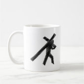 クラシックなマグの白い歩行 コーヒーマグカップ (左)