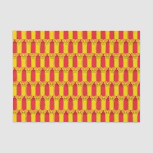 クラシックなマスタードおよびケチャップの香辛料のボトル 薄葉紙 (正面)