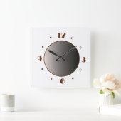 クラシックなミニマリストの白にタン色の数字のスクエアウォッチ スクエア壁時計 (ホーム)