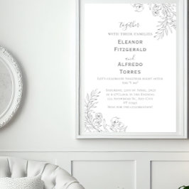 クラシックなモノクロイラスト招待状 招待状