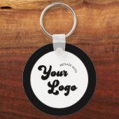 クラシックなモノクロロゴ ビジネス プロモーション キー キーホルダー (正面)