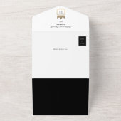 クラシックなモノクロ写真の結婚式 オールインワン招待状 (外側)