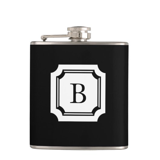 クラシックなモノグラムとのシックなFLASK_BLACK フラスク (正面)