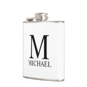 クラシックなモノグラムと名前の名入れフラスコ フラスク (左)