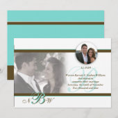 クラシックなモノグラム結婚発表3 案内状 (正面/裏面)