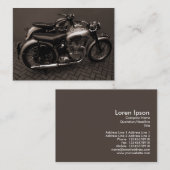 クラシックなモーターバイク、小型写真 名刺 (正面/裏面)