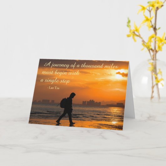 クラシックなラオス人のTzuの旅行の引用文 カード (黄色い花)