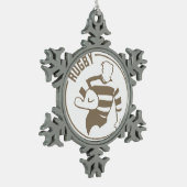 クラシックなラグビー スノーフレークピューターオーナメント (左)