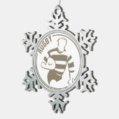 クラシックなラグビー スノーフレークピューターオーナメント (右)