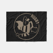 クラシックなラグビー フリースブランケット (正面(横))