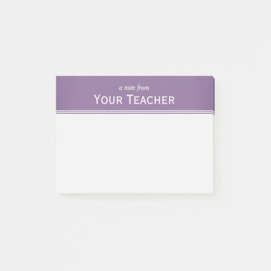 クラシックなラベンダー紫色のパーソナライズな4" x 3" ポストイット (正面)