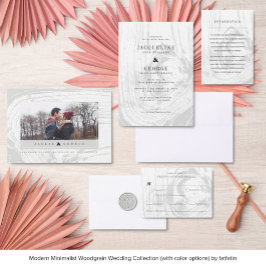 クラシックなルスティックウッドグレインのウィンターウェディングシックフォト セーブザデート