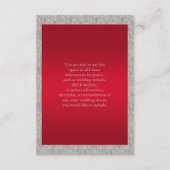 クラシックなルビーレッド&スパークリージュエリーのクリスマスウェディング エンクロージャーカード (裏面)