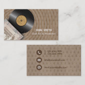 クラシックなレコードクラブDJの音楽業界カード 名刺 (正面/裏面)