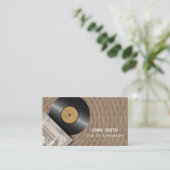 クラシックなレコードクラブDJの音楽業界カード 名刺 (スタンド正面)