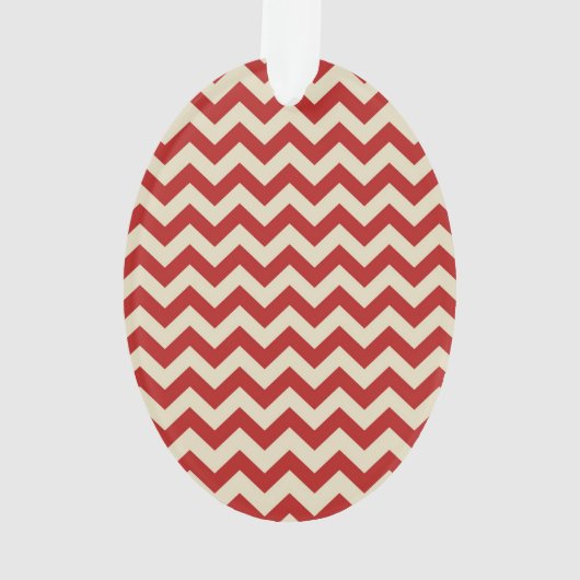 クラシックなレトロのヴィンテージのお祝いの赤いシェブロンの装飾 オーナメント (裏面)