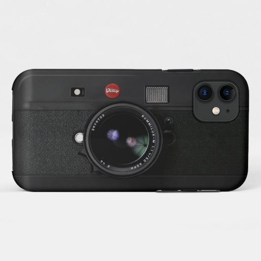 クラシックなレトロの古いヴィンテージの黒はカメラを取ります Case-Mate iPhoneケース (裏面(横))