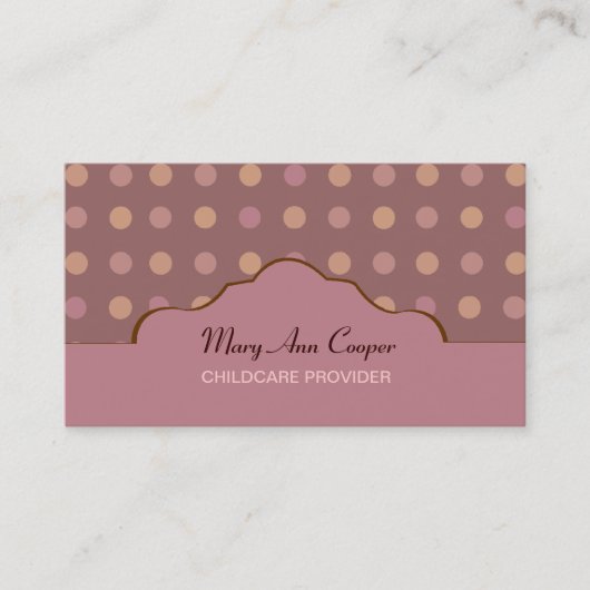 クラシックなレトロの水玉模様 名刺 (正面)