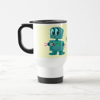 クラシックなレトロの緑のロボット トラベルマグ