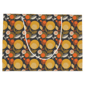 クラシックなレトロの花パターン ラージペーパーバッグ (裏面)