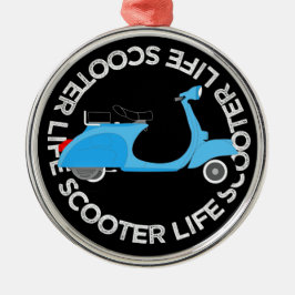 クラシックなレトロバイクスタイルのスクーター メタルオーナメント