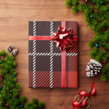 クラシックなレトロレッドのバファローチェックのクリスマス