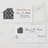 クラシックなレースの家のインテリア・デザイナー 名刺 (正面/裏面)