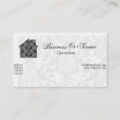 クラシックなレースの家のインテリア・デザイナー 名刺 (裏面)