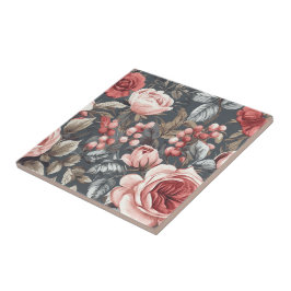 クラシックなローズセラミックタイル  あたたかなインテリアに タイル