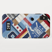 クラシックなヴィンテージのアイスホッケーのパッチワークのワイシャツ及びパック Case-Mate iPhoneケース (裏面(横))