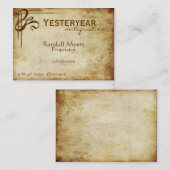 クラシックなヴィンテージのアンティーク 名刺 (正面/裏面)