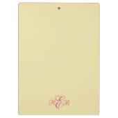 クラシックなヴィンテージのスタイルのピンクのバラのクリップボード クリップボード (裏面)